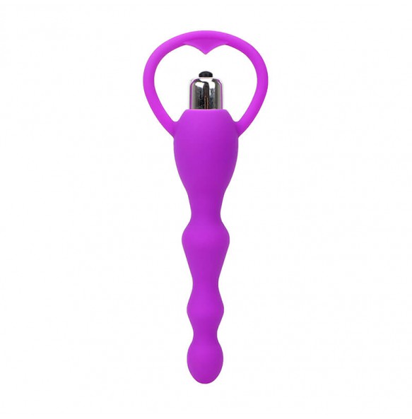 Soft Anal Beads Butt Plug Vibrator (Chargeable - Purple)